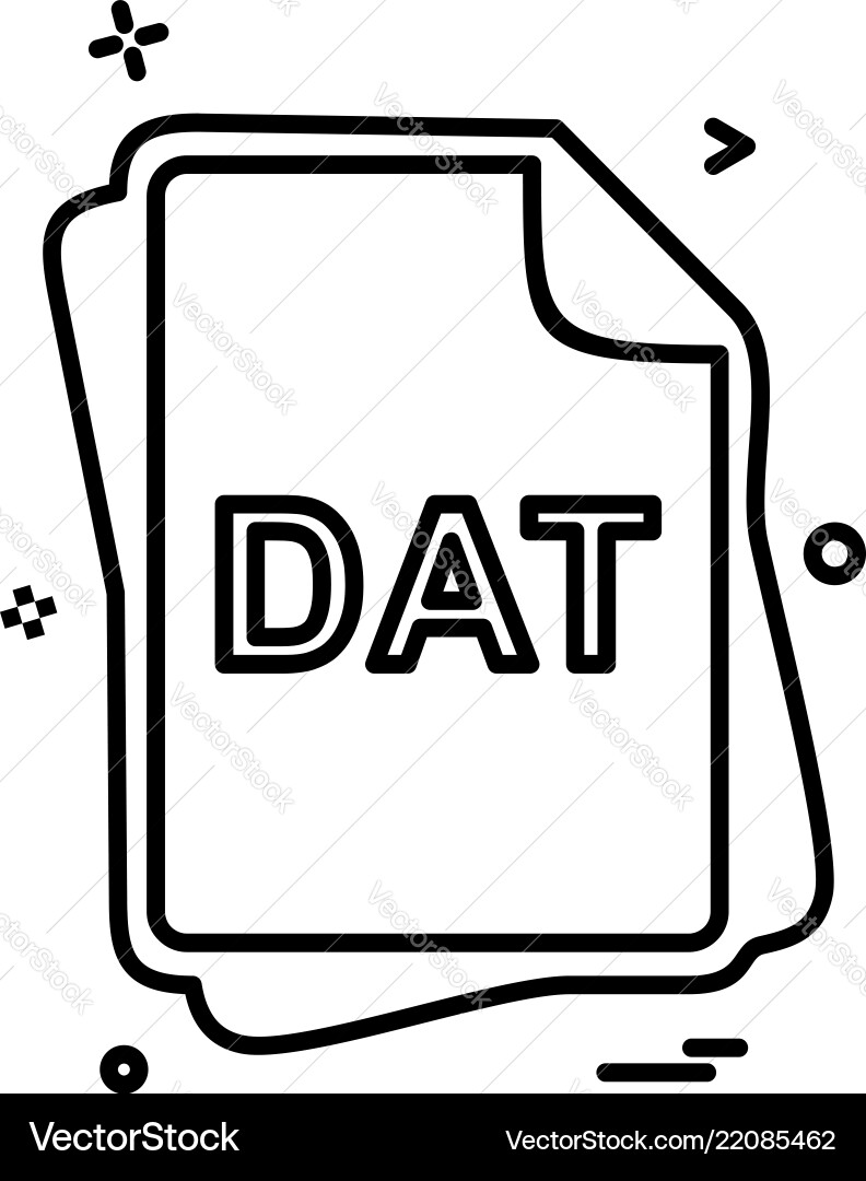 Dat file type icon design Vector Image