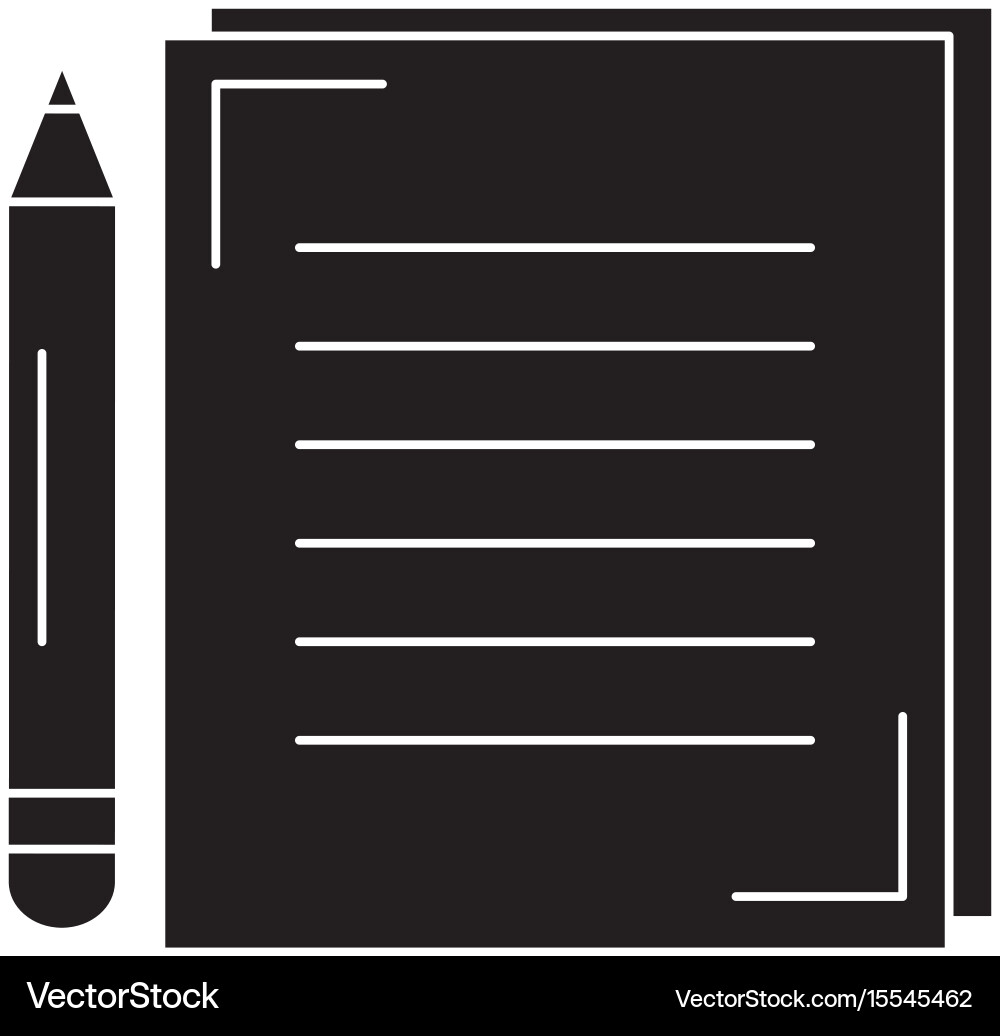Document with pencil isolated icon Vector Image