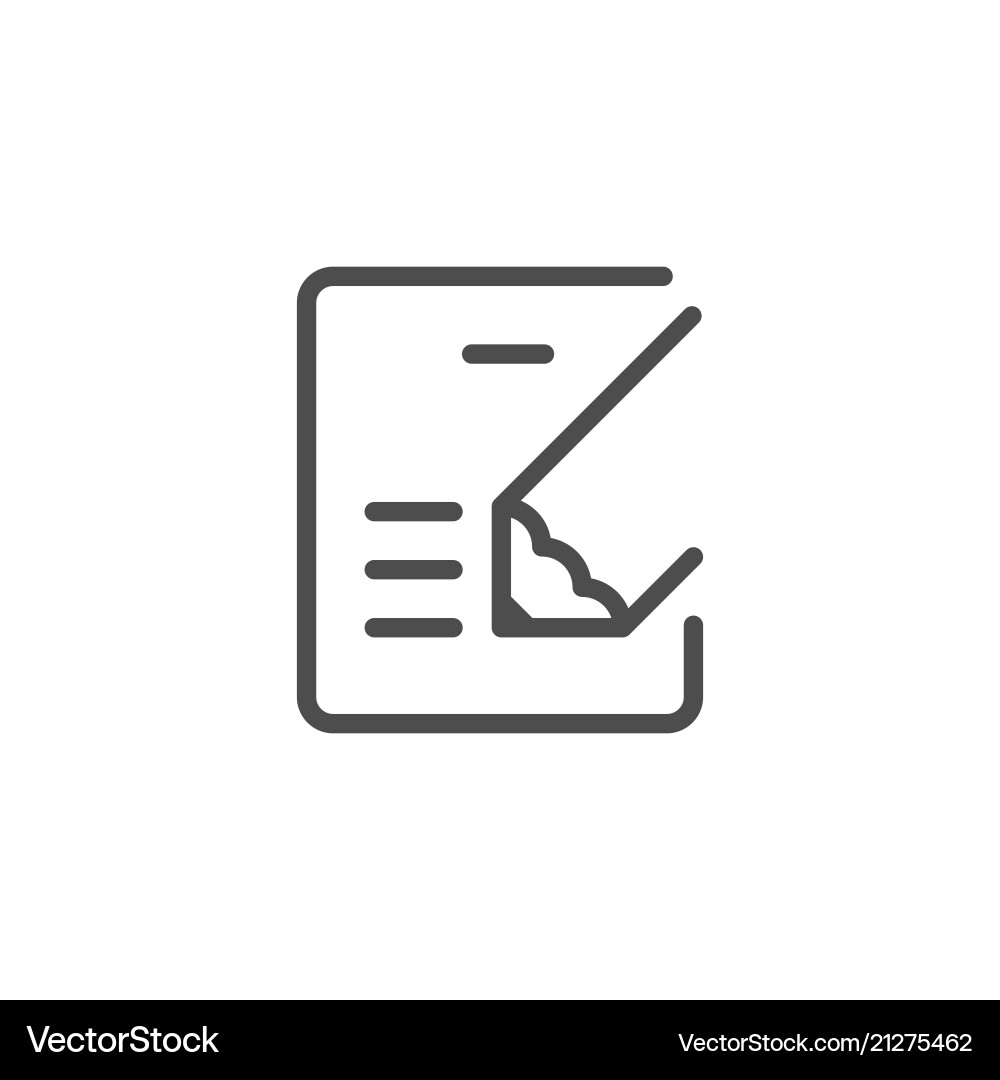 Document writing line icon vector image