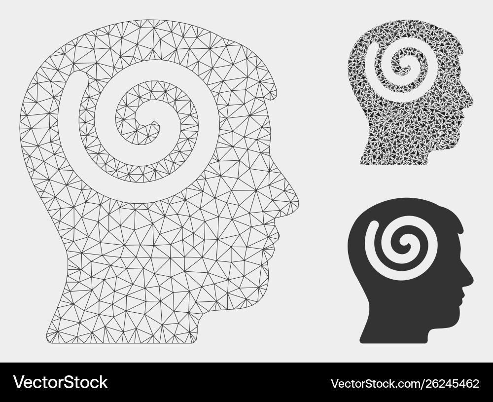 Hypnosis mesh 2d model and triangle mosaic Hypnosis mesh 2d model and triangle mosaic vector image