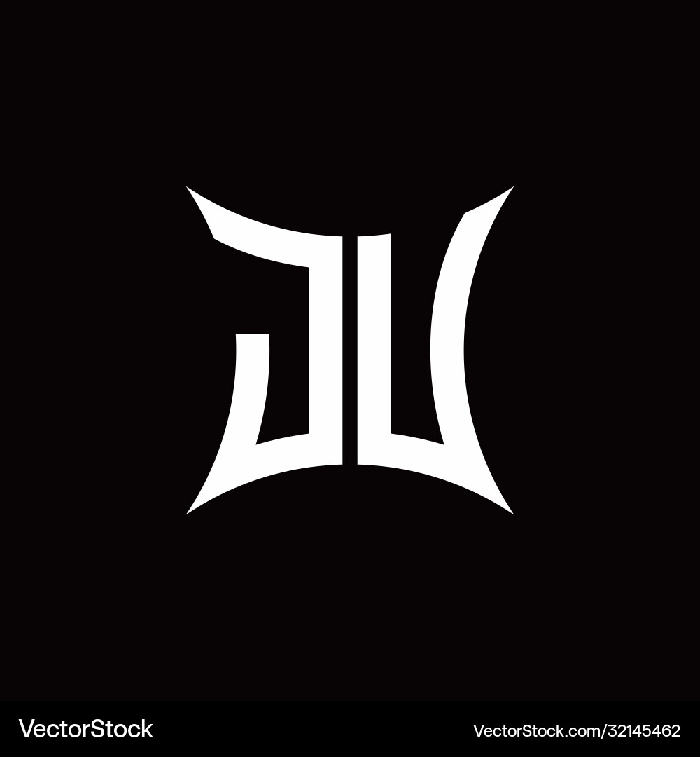 Ju monogram logo with sharped shape design Vector Image
