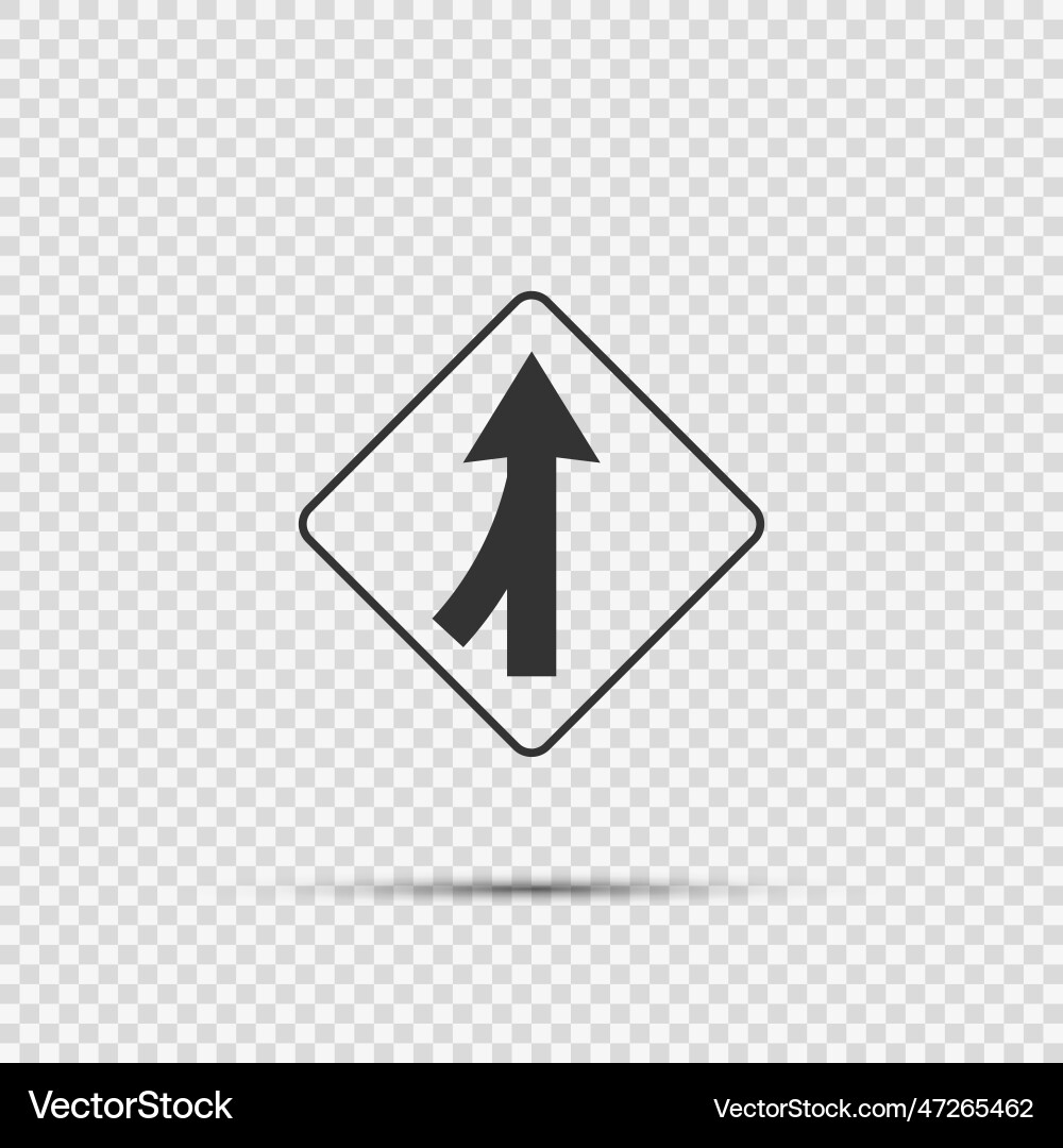 Lanes merging left sign on transparent background Lanes merging left sign on transparent background Vector Image