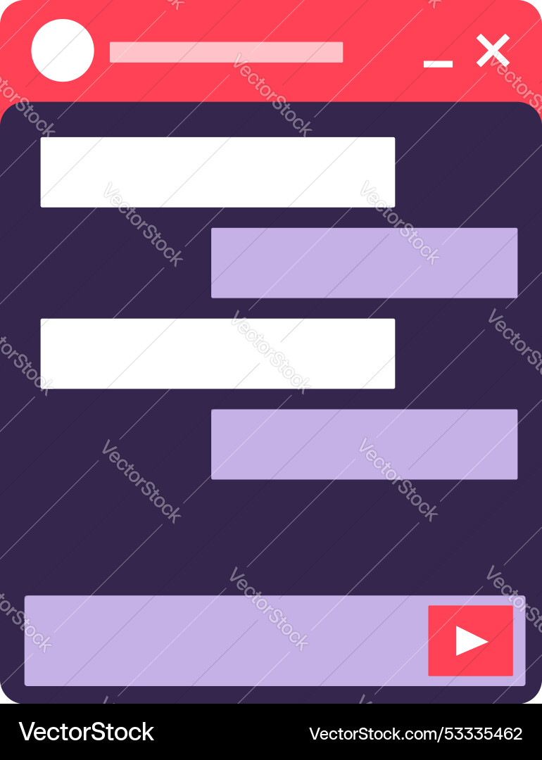 Modern video player interface showing loaded Modern video player interface showing loaded vector image
