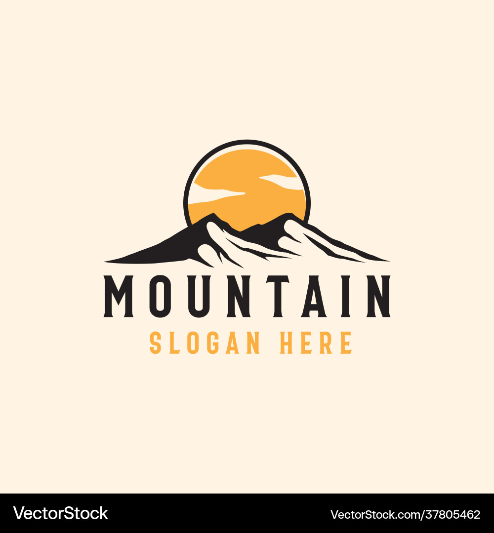 Mountain adventure and outdoor vintage logo vector image