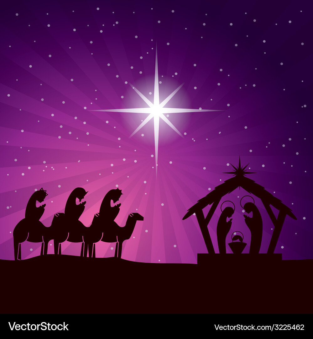 Nativity Scene with Manger Vector Image