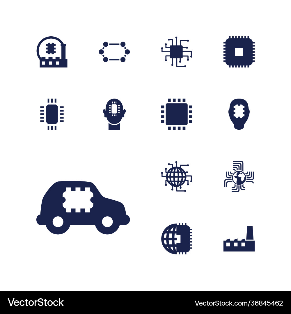 Processor icons Vector Image