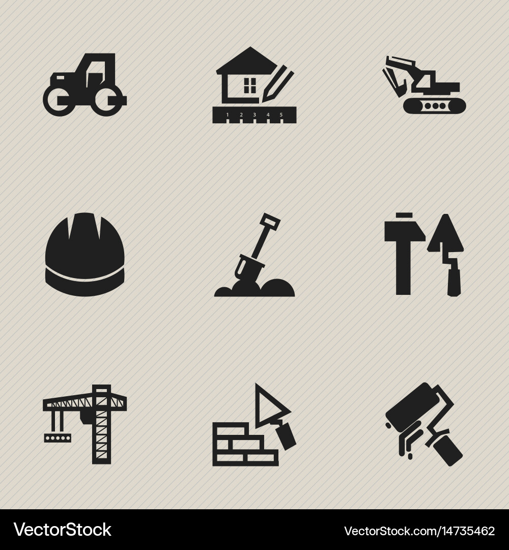 Set of 9 editable structure icons includes Vector Image