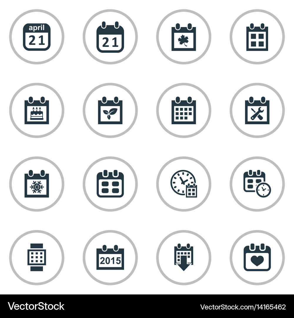 Set of simple time icons Vector Image