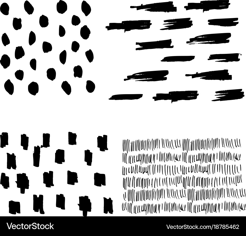 Set of textures with lines and dots Vector Image