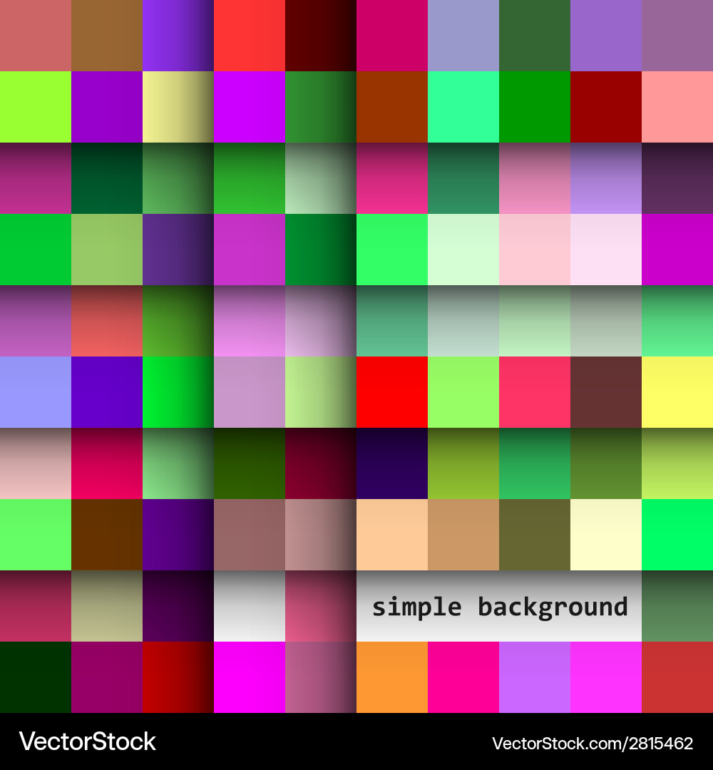Simple background of colored squares and shadows Vector Image
