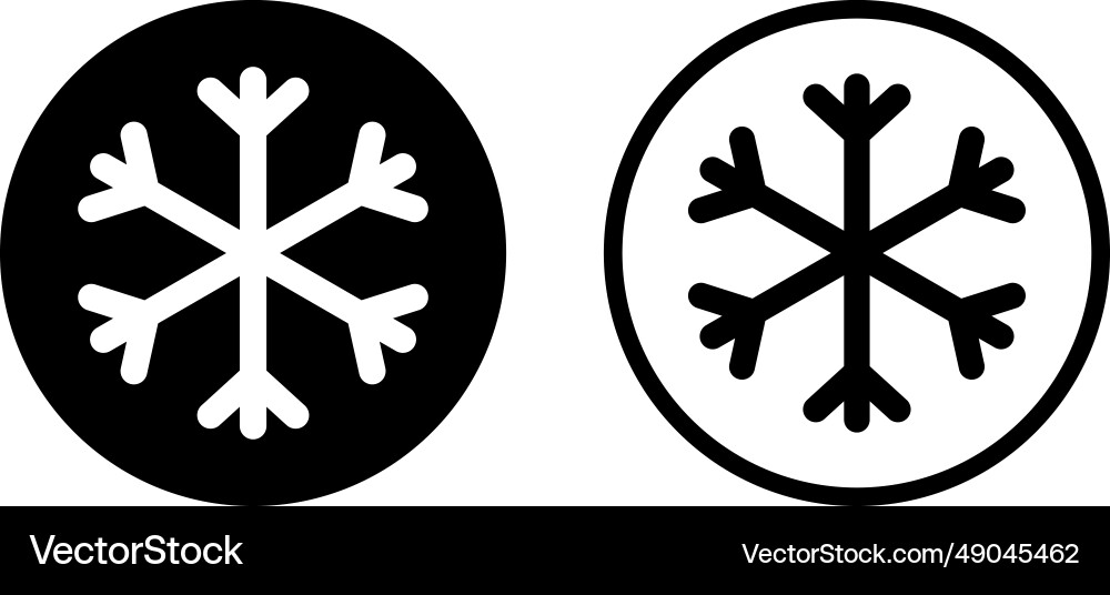 Snowflake icon set in two styles isolated Snowflake icon set in two styles isolated Vector Image