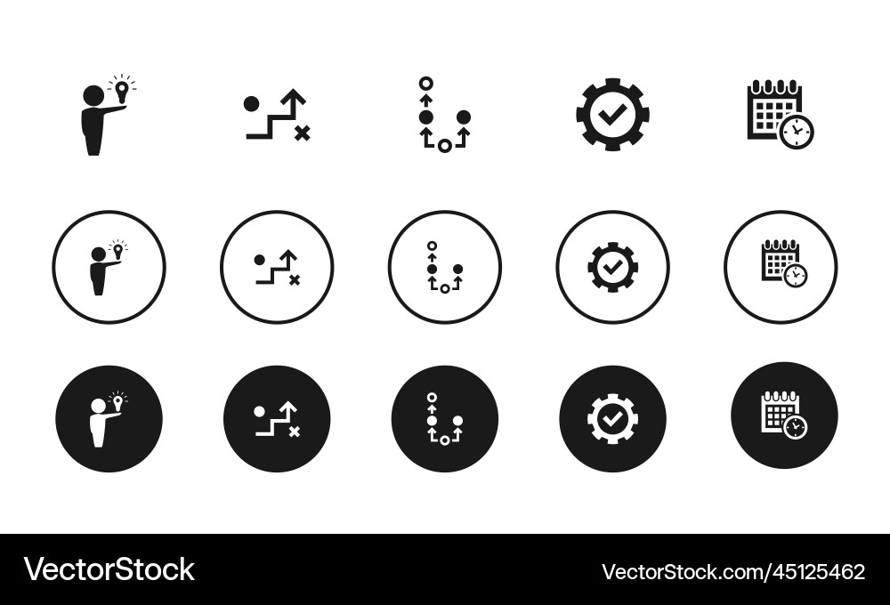 Solution strategy plan execution timetable Vector Image