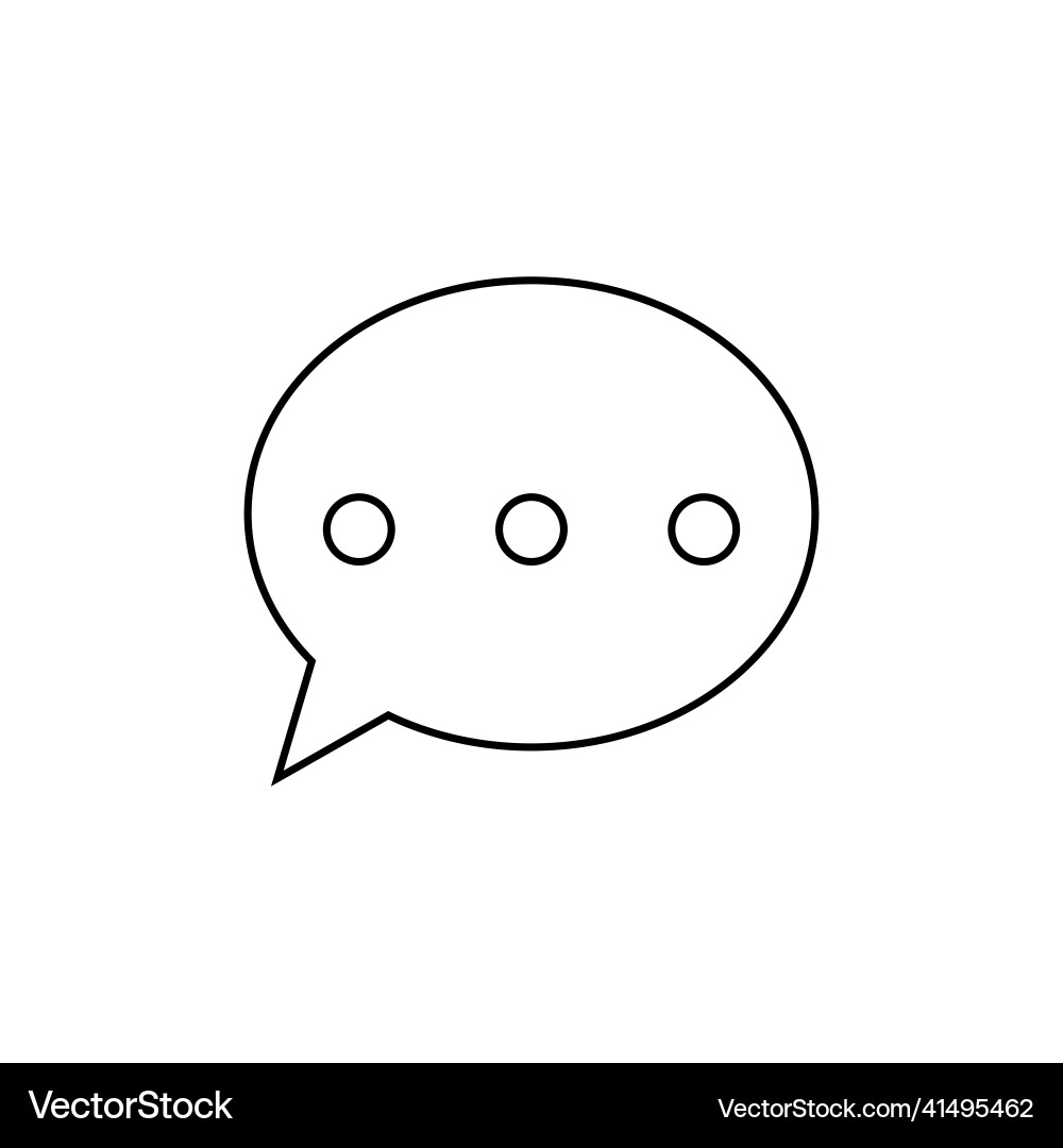 Speech bubble dialog box line icon on white Speech bubble dialog box line icon on white Vector Image