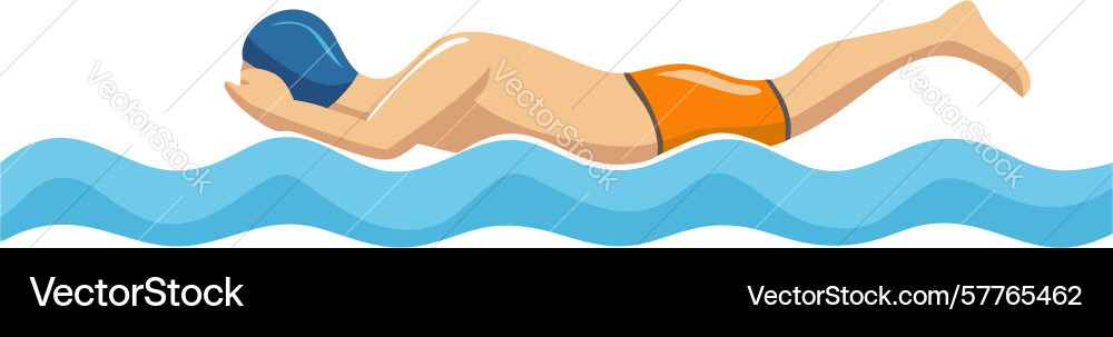 Swimmer doing backstroke in pool icon design Vector Image