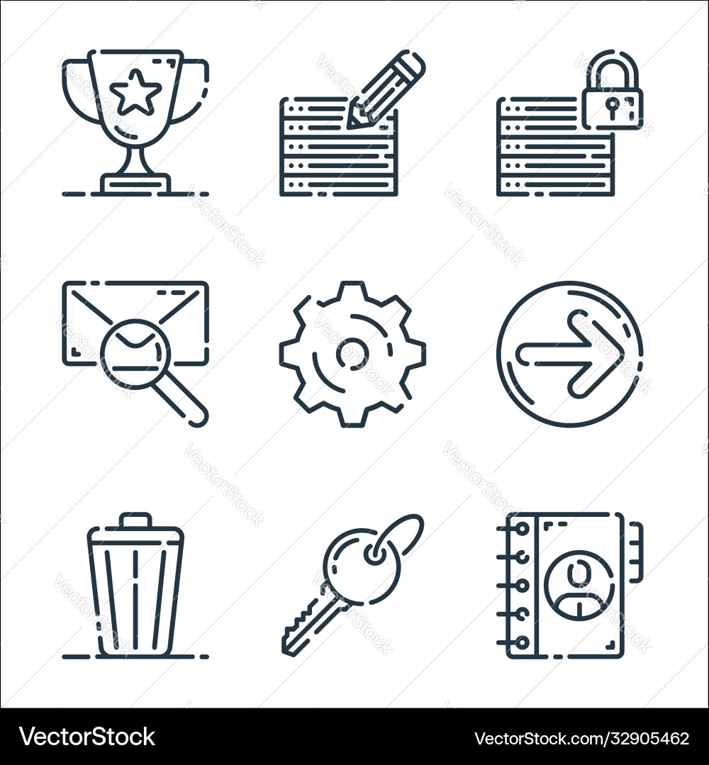 User interface line icons linear set quality Vector Image
