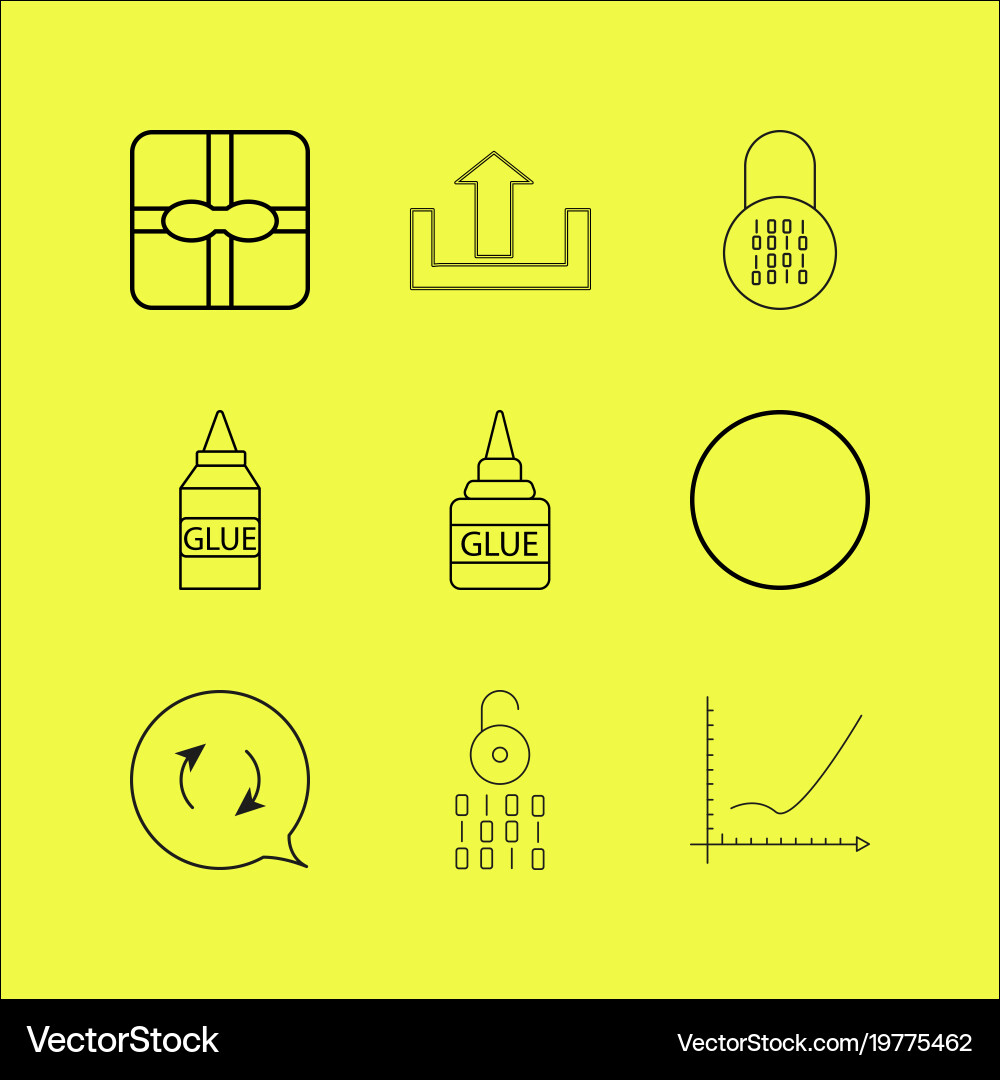 Web linear icon set simple outline icons Vector Image