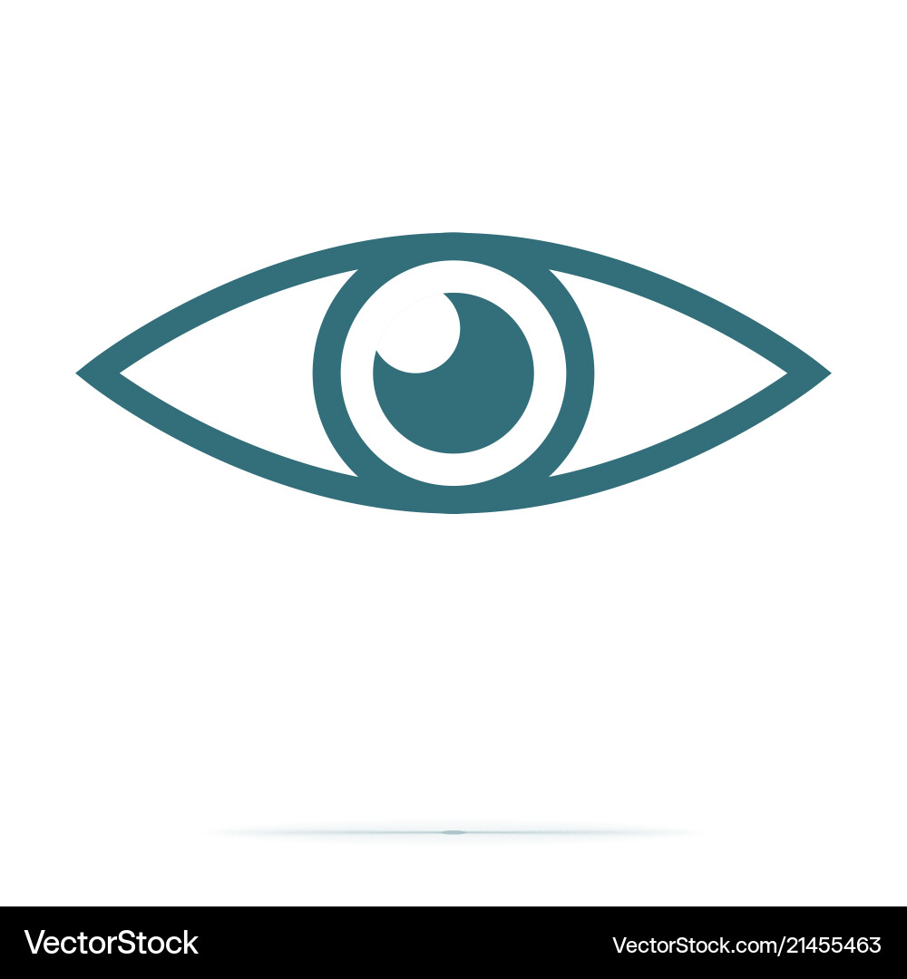 Blue eye icon flat vision symbol isolated Vector Image