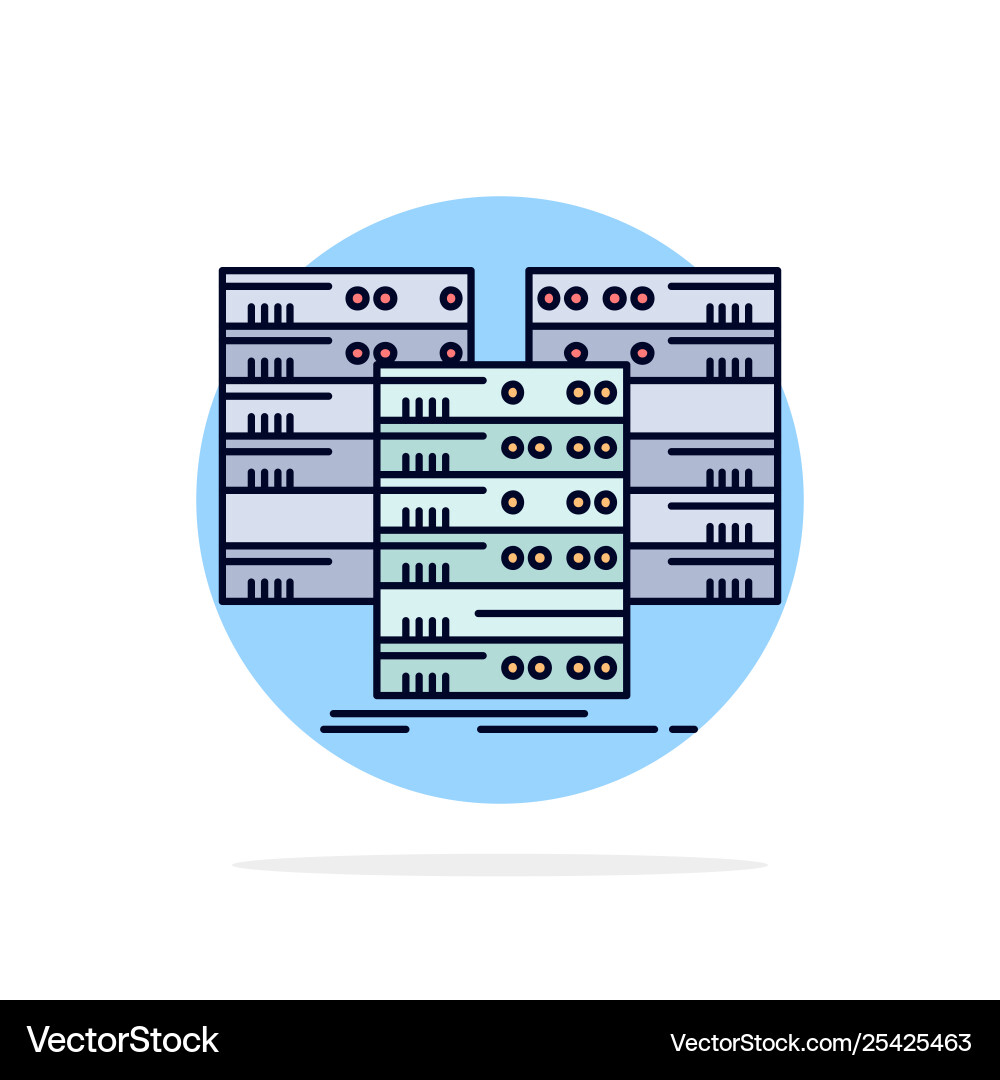 Center centre data database server flat color icon Vector Image