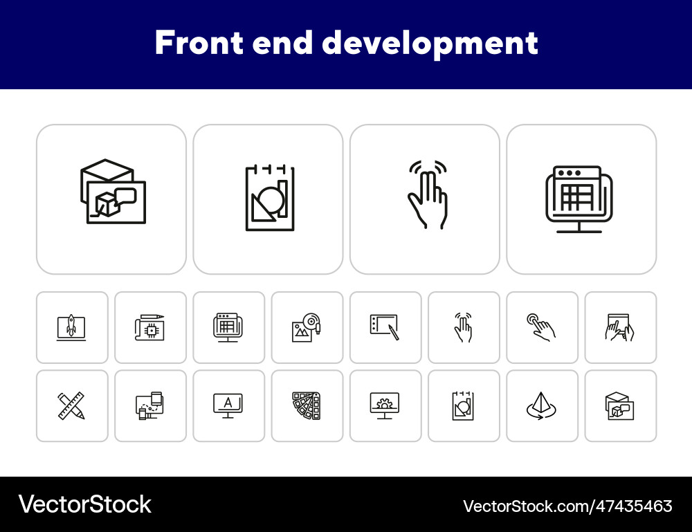 Front end development icon set Front end development icon set Vector Image