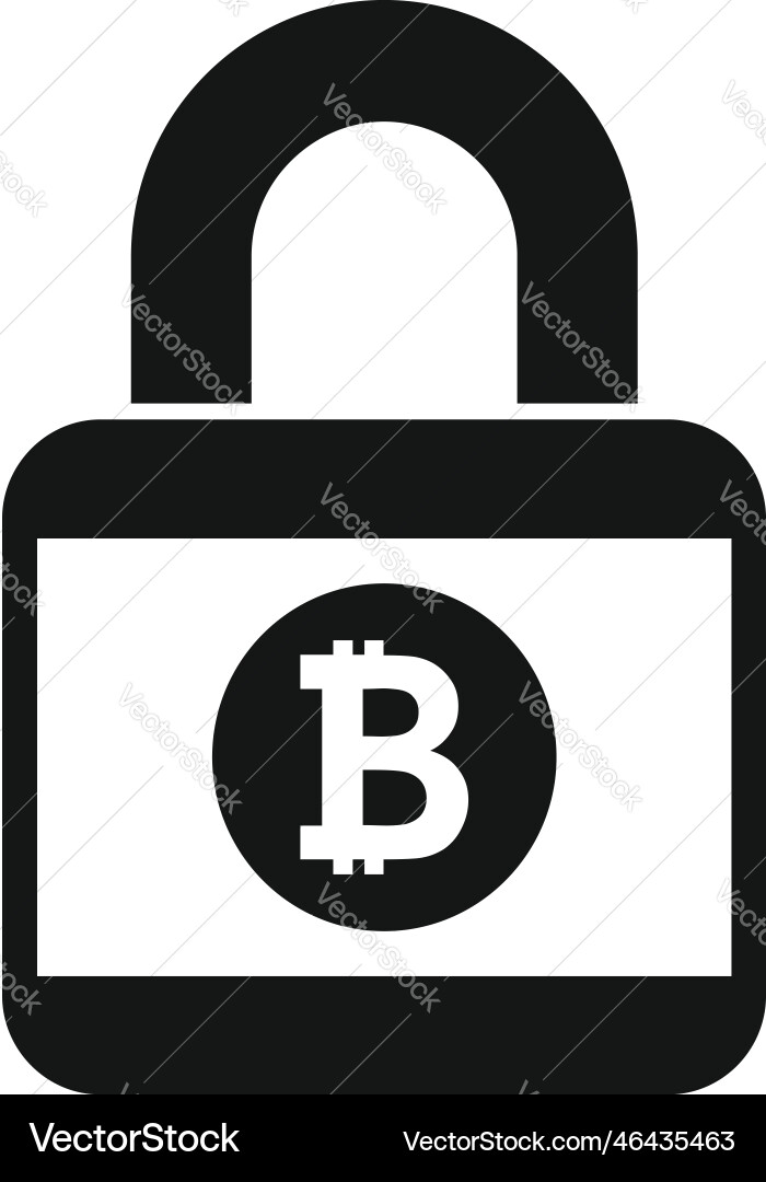 Lock crypto data icon simple block chain Lock crypto data icon simple block chain vector image