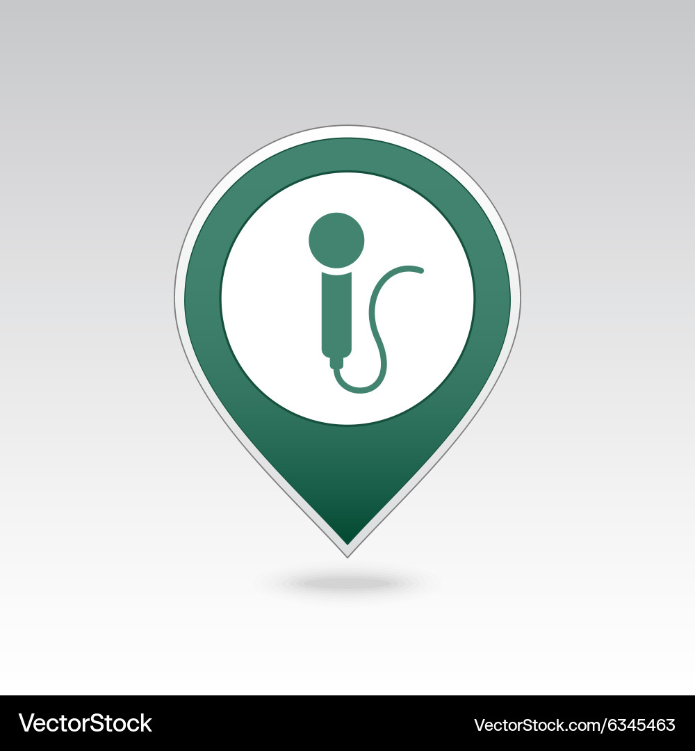 Microphone pin map icon pointer markers Vector Image