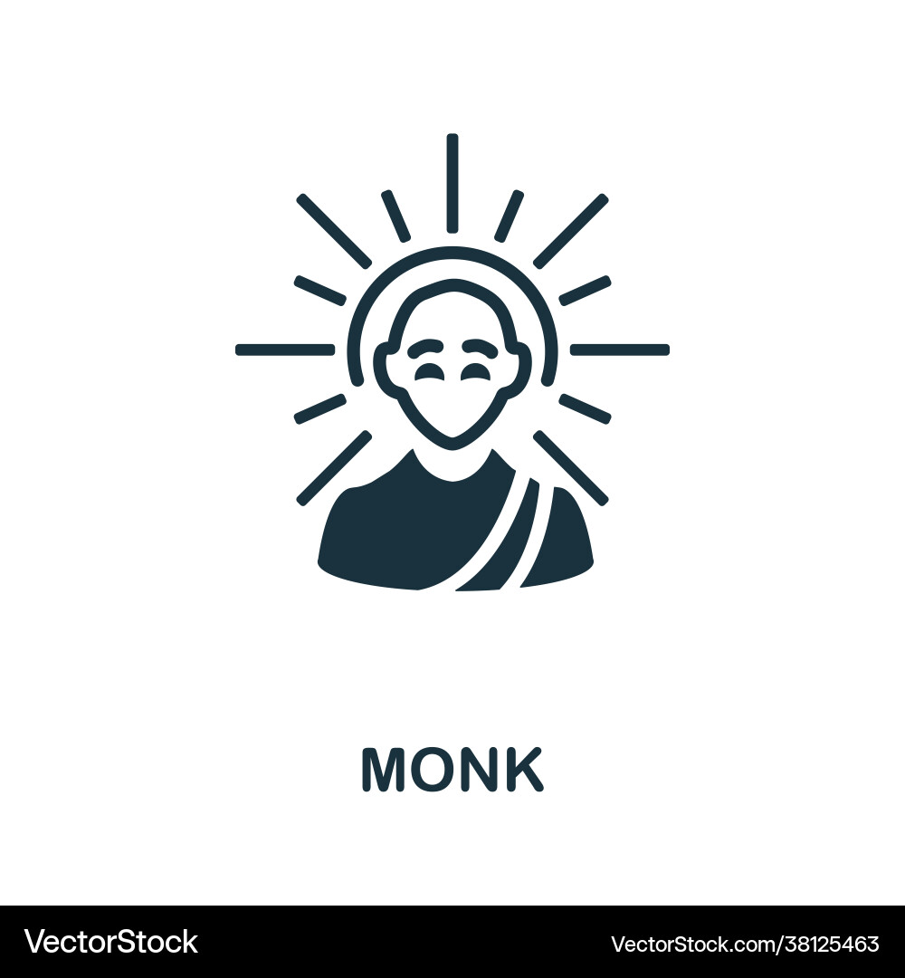 Monk icon monochrome simple element from fortune Vector Image