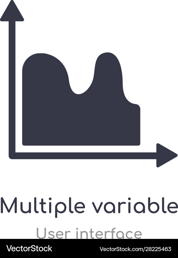 Multiple variable continuous chart outline icon Vector Image
