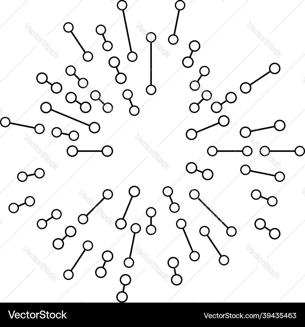 Radial radiating lines with nodes nodal points Radial radiating lines with nodes nodal points Vector Image