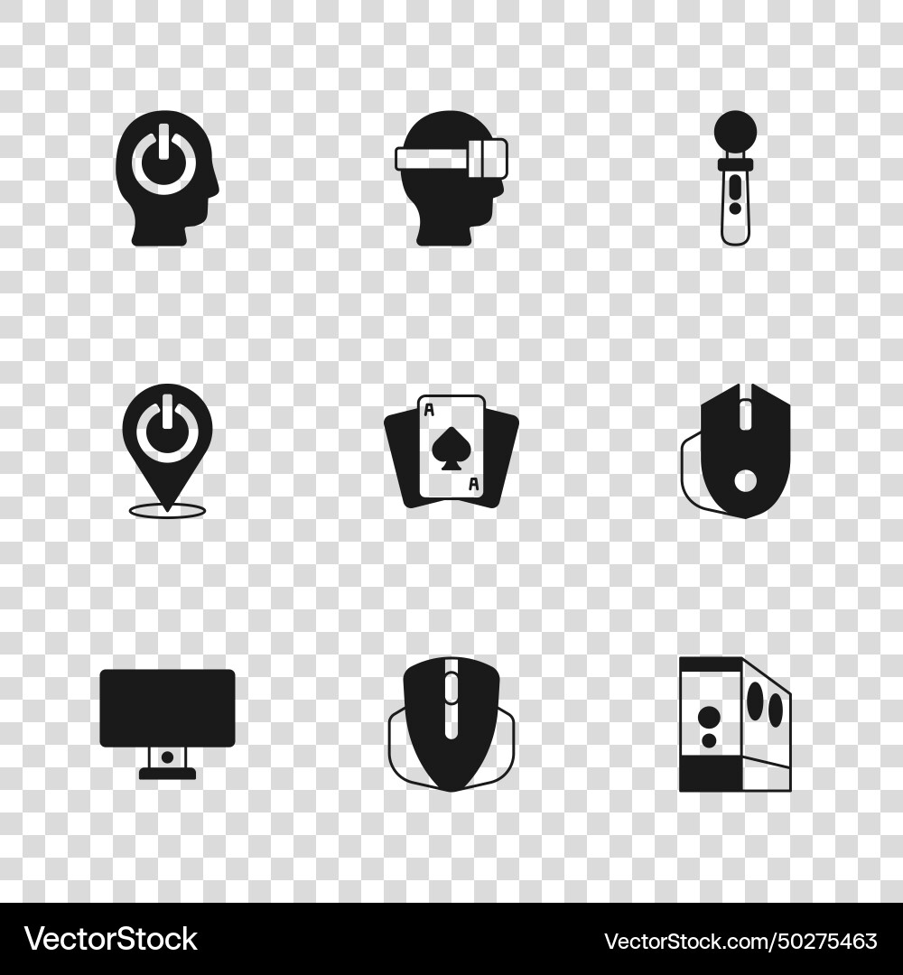 Set computer mouse case of playing cards Set computer mouse case of playing cards Vector Image