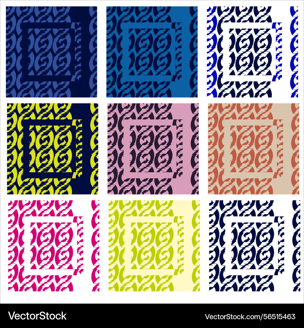 Set of nine pattern with abstract seed design Set of nine pattern with abstract seed design vector image