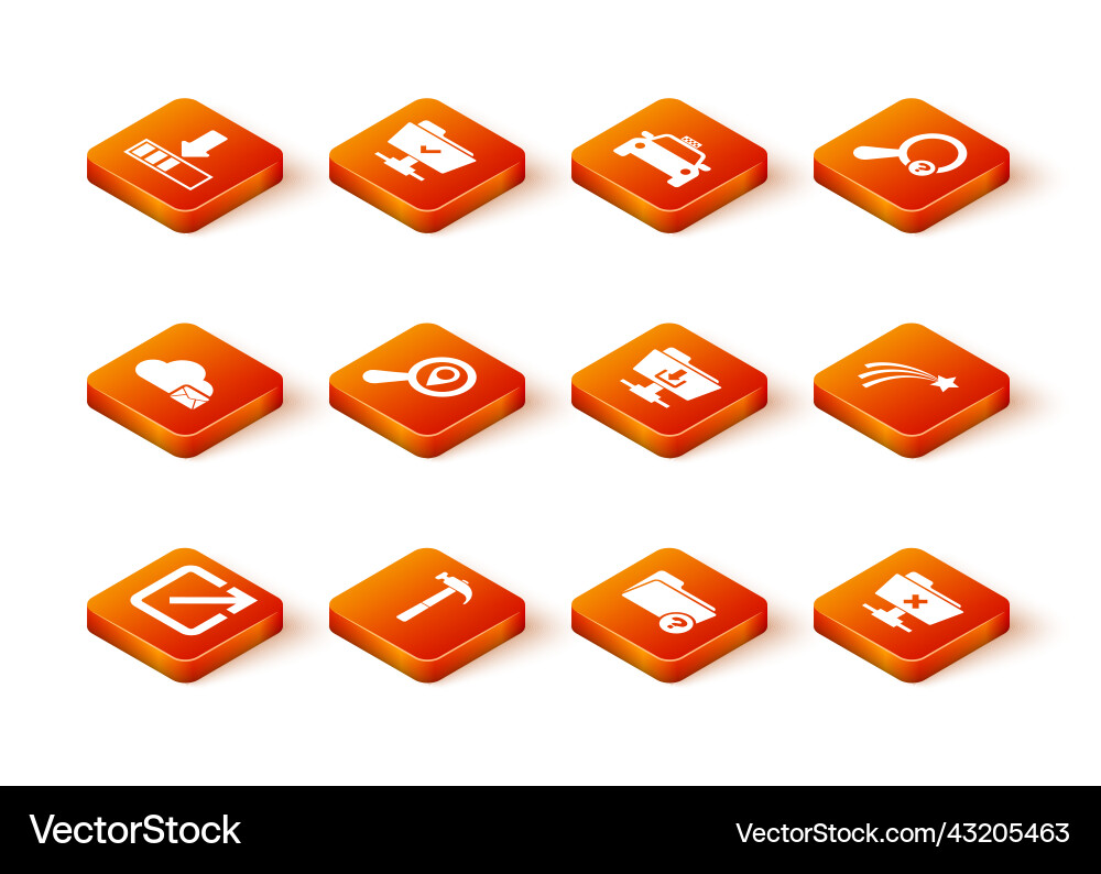 Set open in new window hammer cloud mail server Vector Image