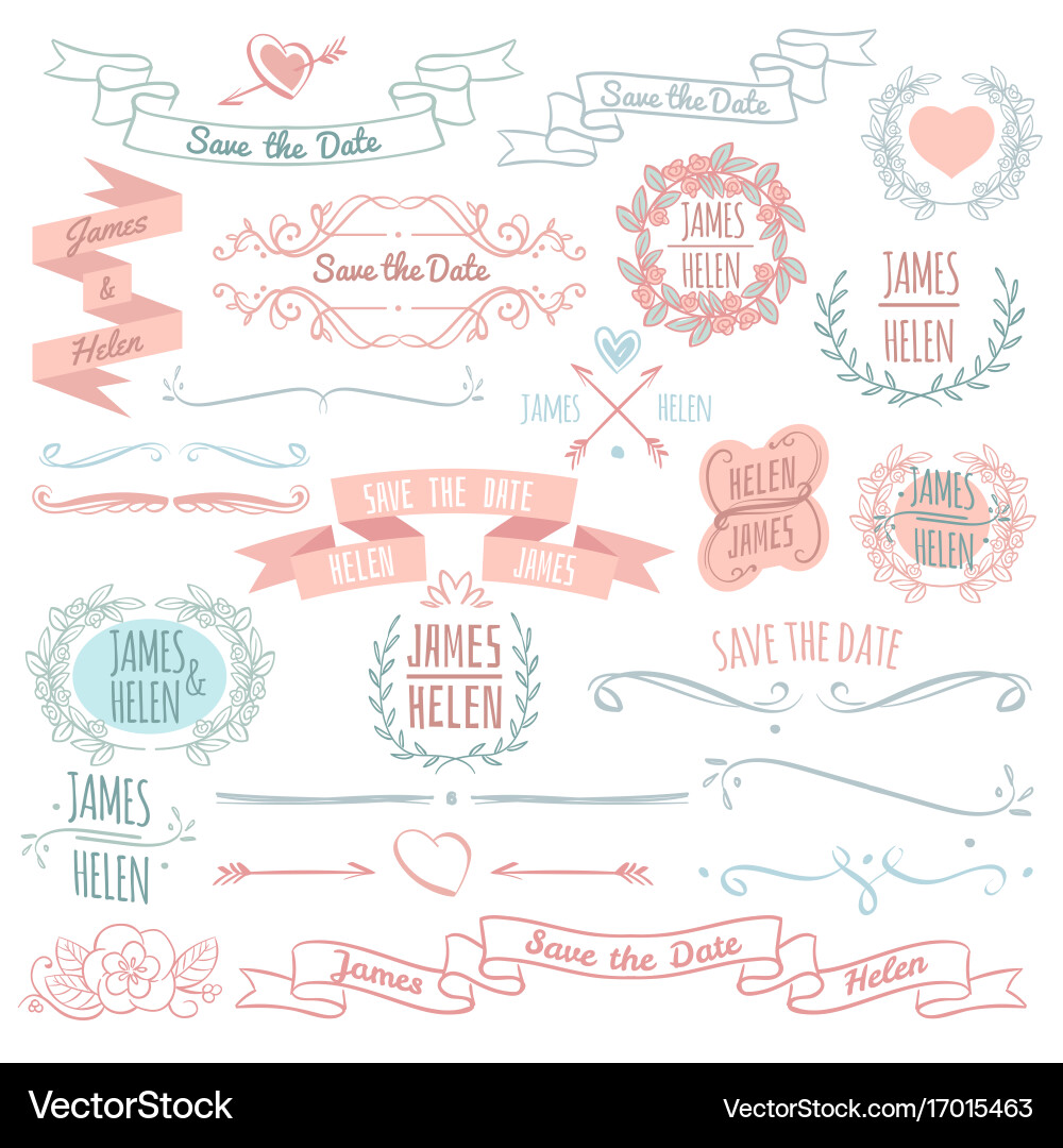 Wedding floral decoration elements Royalty Free Vector Image
