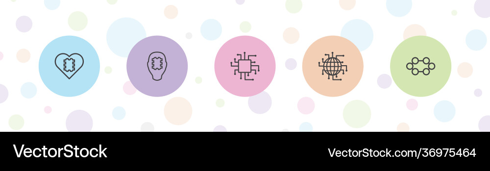5 processor icons Vector Image