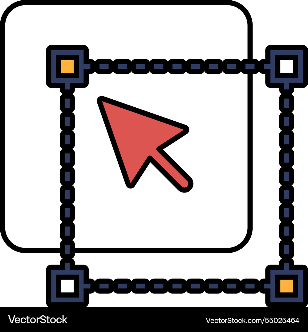 A arrow pointing to square with border A arrow pointing to square with border vector image