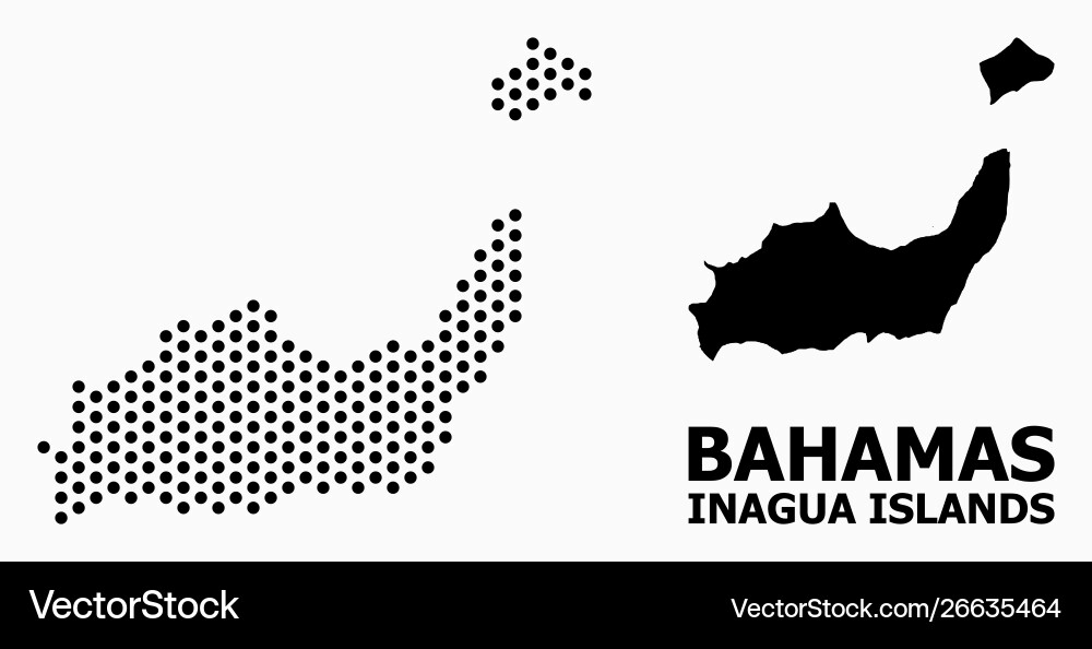 Dot pattern map inagua islands Vector Image