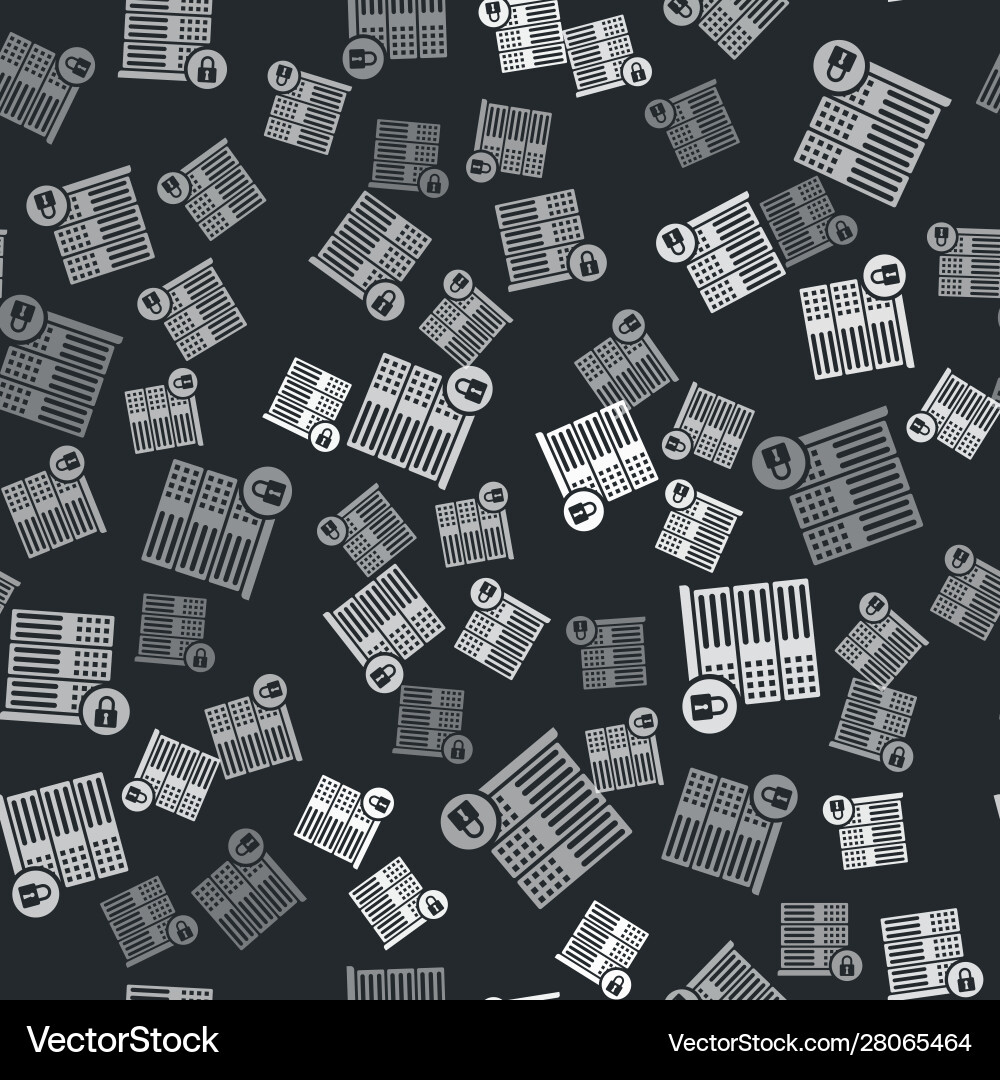 Grey server security with closed padlock icon Grey server security with closed padlock icon Vector Image