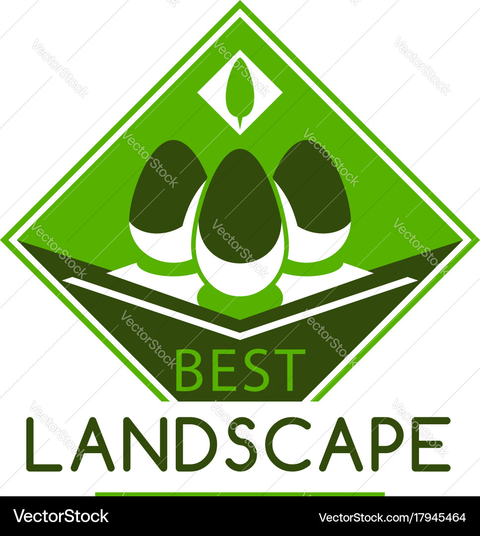 Grüne Landschaft Garten Unternehmen Baum Ikone vektorbild