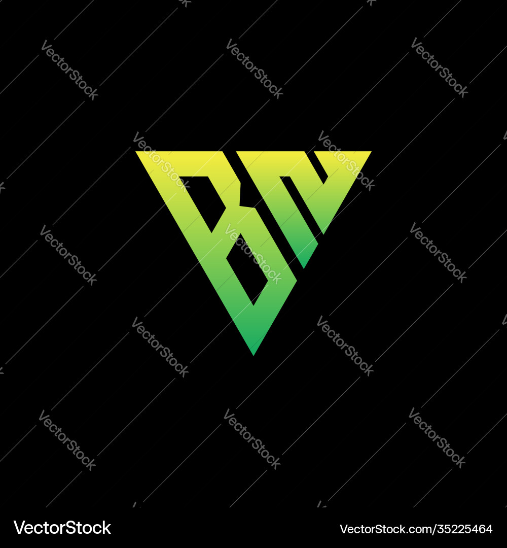 Initial triangle logo monogram with shape Vector Image