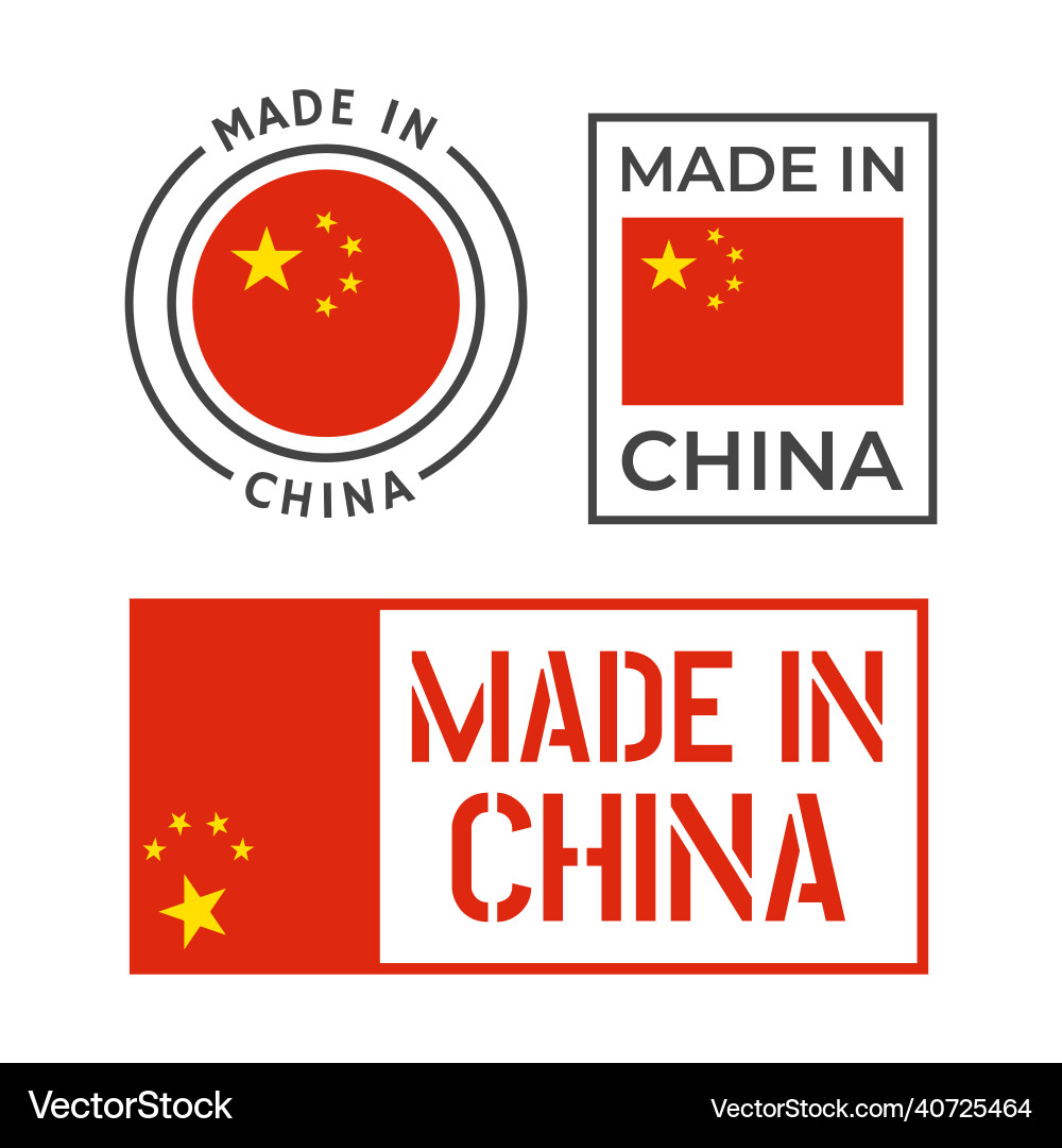 Made in china icon set chinese product labels Made in china icon set chinese product labels vector image