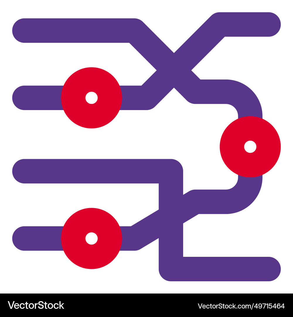 Map showing routes of train system Vector Image