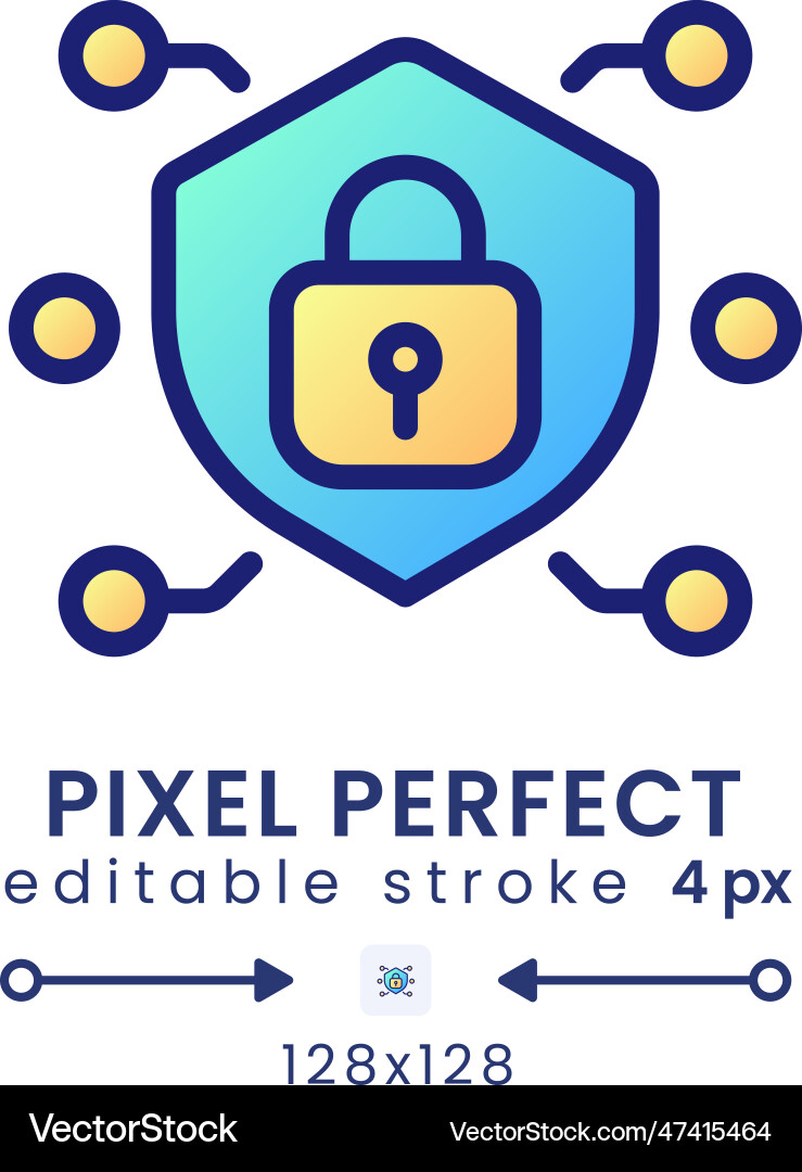 Network security gradient fill desktop icon Vector Image
