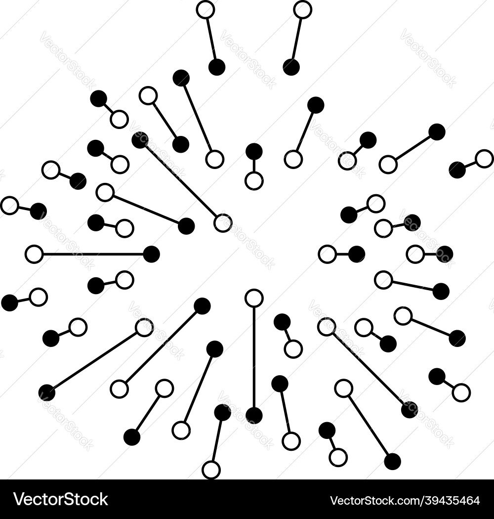 Radial radiating lines with nodes nodal points Radial radiating lines with nodes nodal points Vector Image