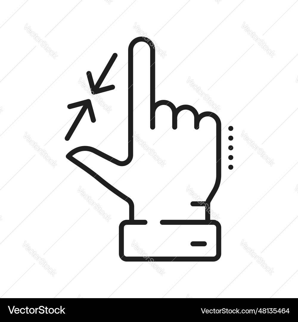 Resize hand gesture for increase and reduce vector image