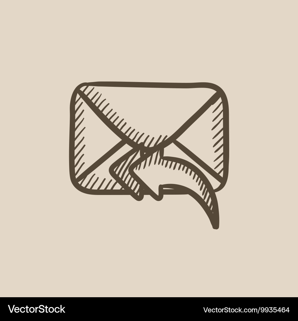 Sending email sketch icon Vector Image
