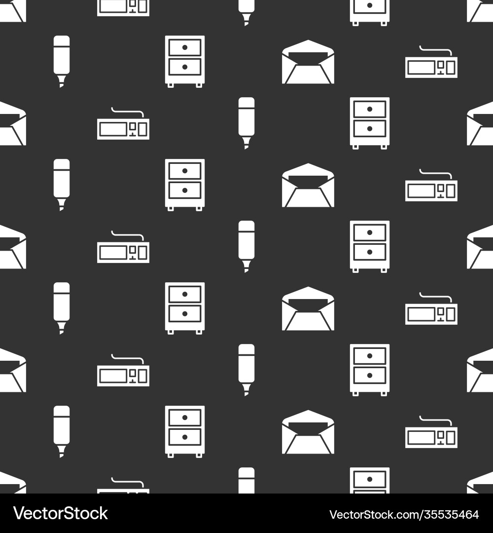 Set envelope keyboard marker pen and drawer Vector Image