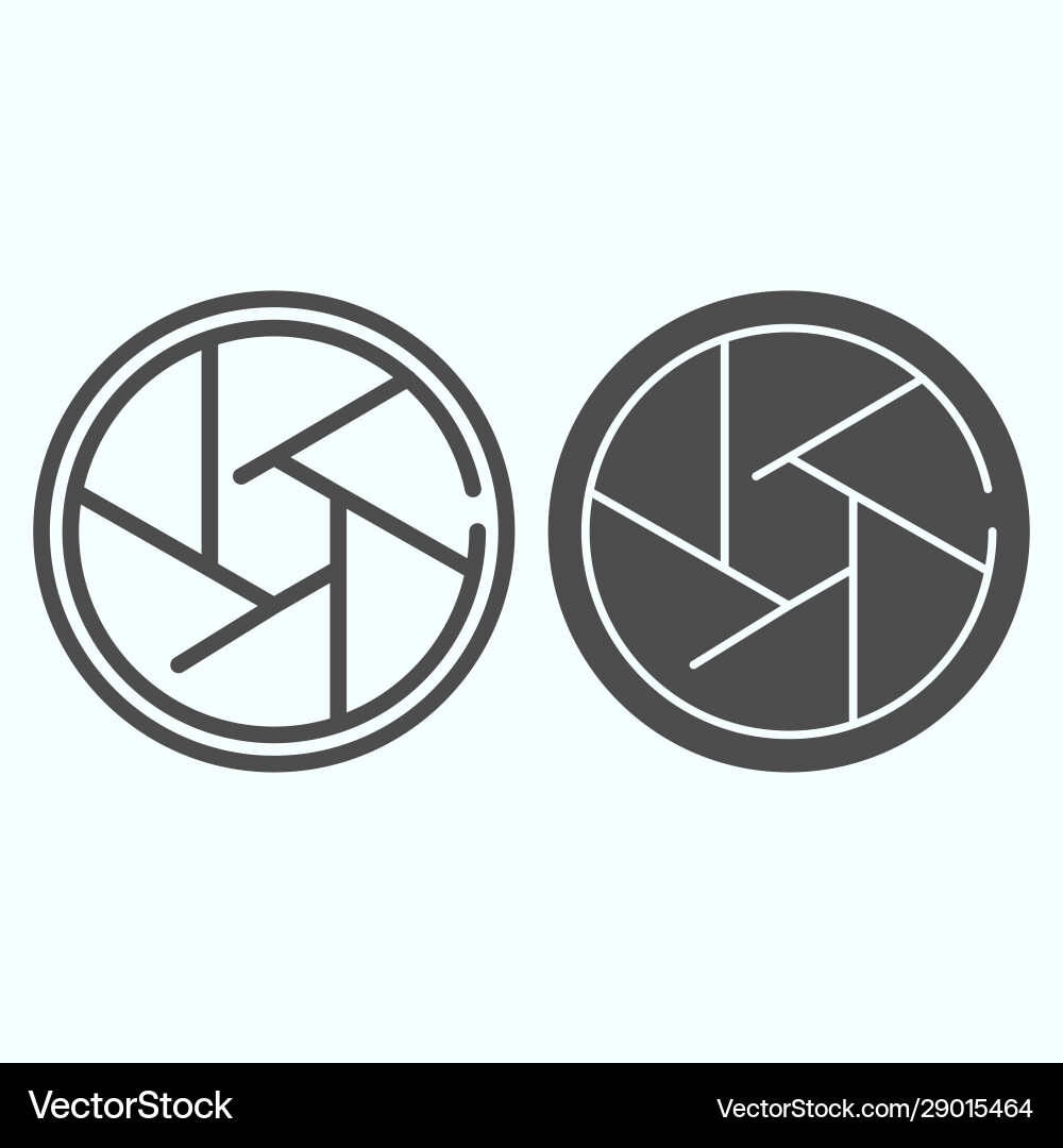 Shutter line and solid icon camera gate Vector Image