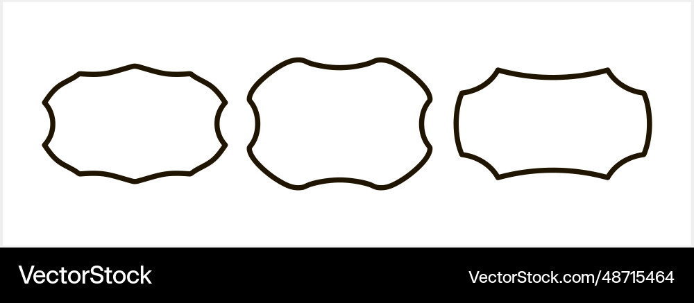 Sketch badge icon isolated frame border Vector Image