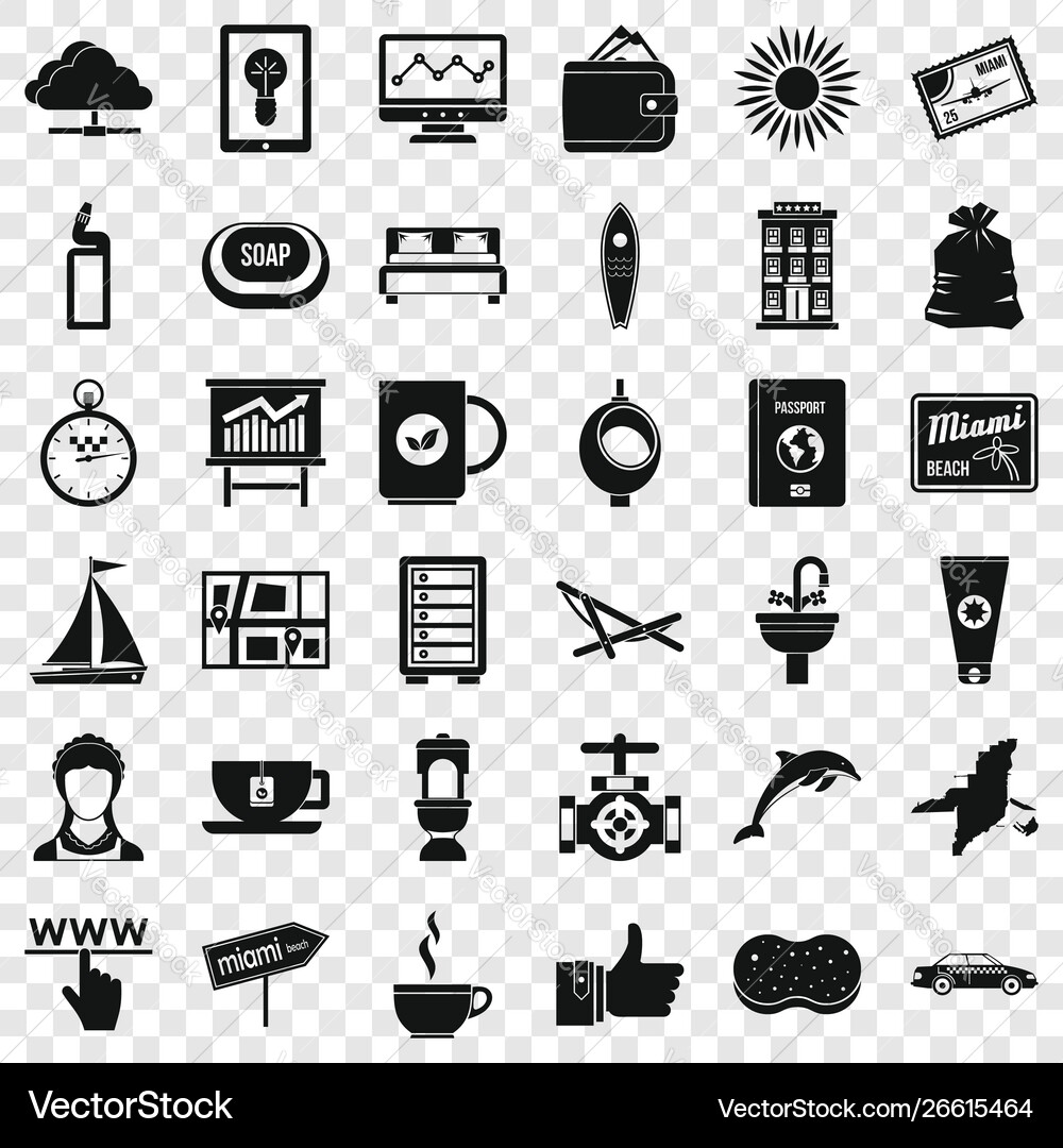 Soap icons set simple style Vector Image