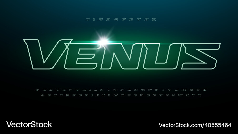 Space font alphabet letters outline linear Vector Image