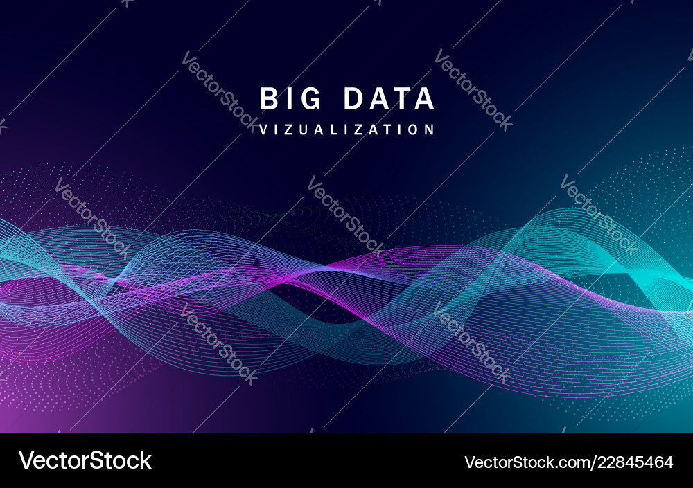 Visualisierung Big Data Banner realistischen Stil Visualisierung Big Data Banner realistischen Stil vektorbild